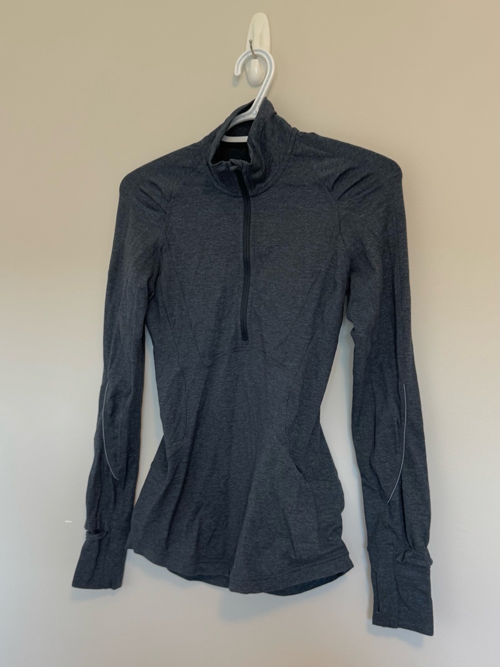 Lululemon Extra Mile 1/2 Zip Heathered Nocturnal Teal/Black